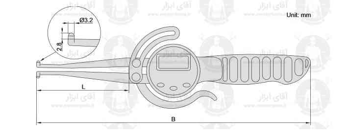 اطلاعات فنی پرگار داخل سنج دیجیتالی سری 2711 اینسایز