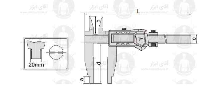 اطلاعات فنی کولیس دیجیتال دو فک 50 سانت 1136-501 اینسایز