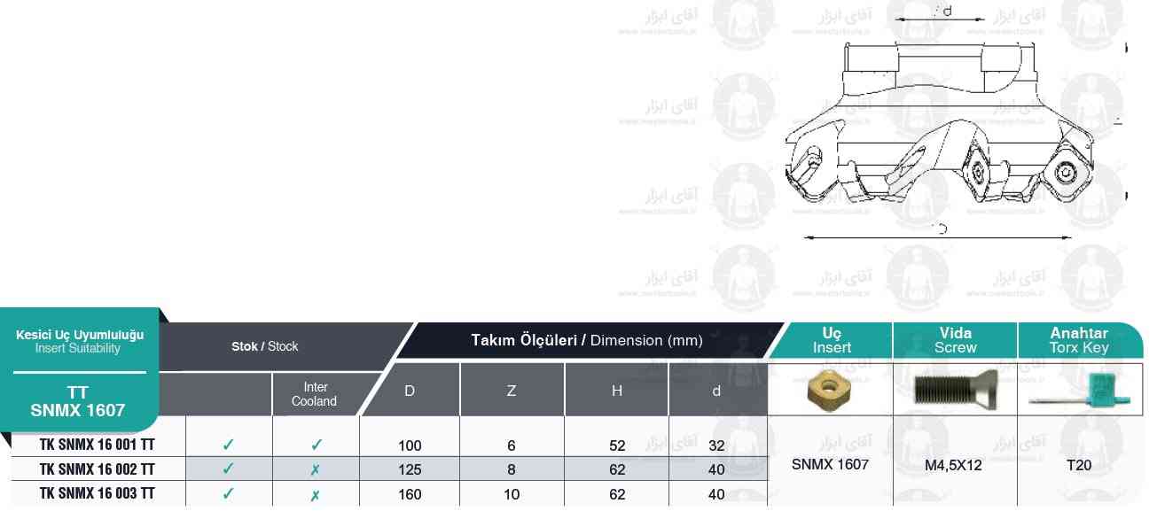 لیست کفتراش TK SNMX 1607 TT برند MBC (ام بی سی) ترکیه