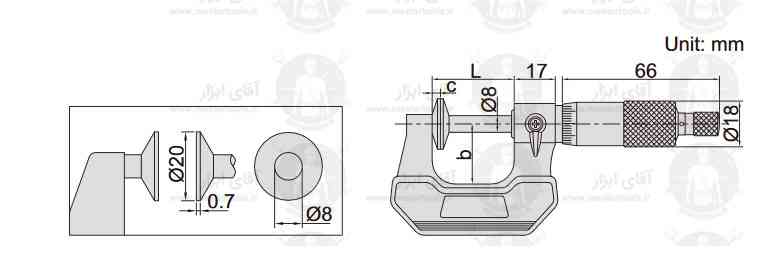 اطلاعات فنی میکرومتر دیسکی ورنیه ای اینسایز