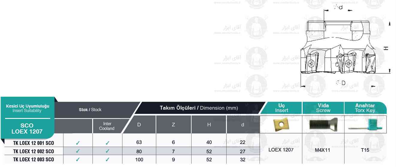 لیست کفتراش TK LOEX 1207 SCO برند MBC (ام بی سی) ترکیه