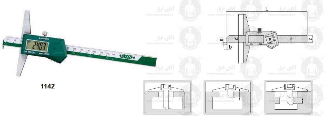 اطلاعات فنی عمق سنج لبه دار سری 1142 اینسایز
