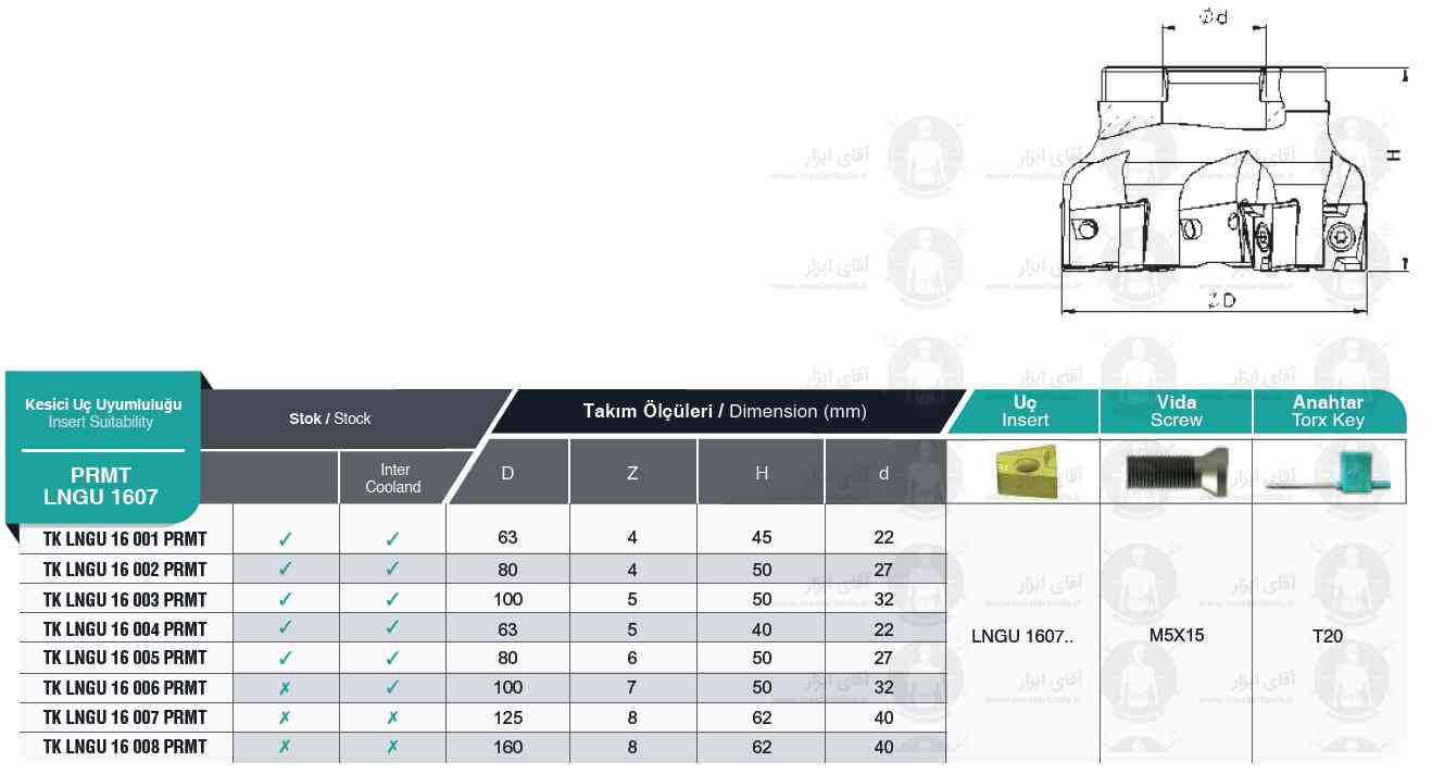 لیست کفتراش TK LNGU 1607 PRMT برند MBC (ام بی سی) ترکیه