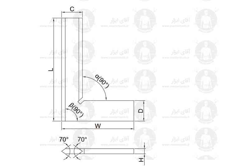 اطلاعات فنی گونیا مویی دقیق سری 4790 اینسایز