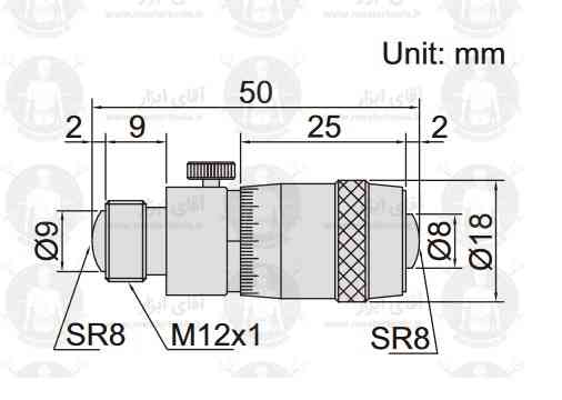 اطلاعات فنی میکرومتر داخل سنج لوله سری 3222 برند اینسایز